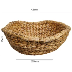 Panier rond corbeille à fruits 42 cm tissé en jacinthe d'eau - COVE