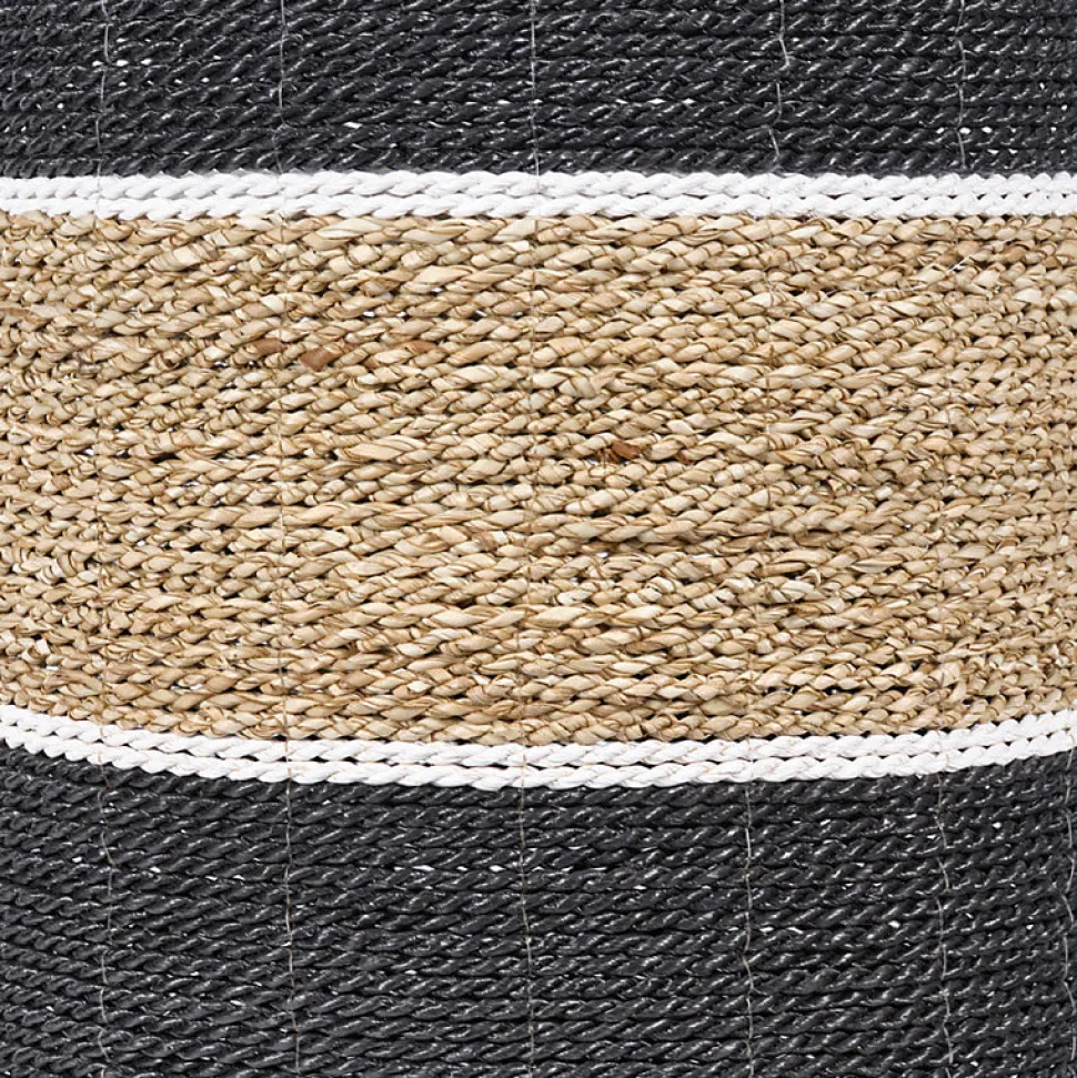 Panier rond D. 34 cm en jonc de mer et raphia - BOGO