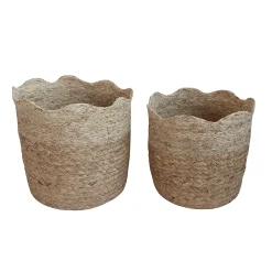 Panier rond en fibres naturelle Ornami Corolle vendu par 2