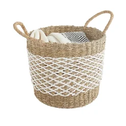 Panier rond en jonc de mer Sierra camel