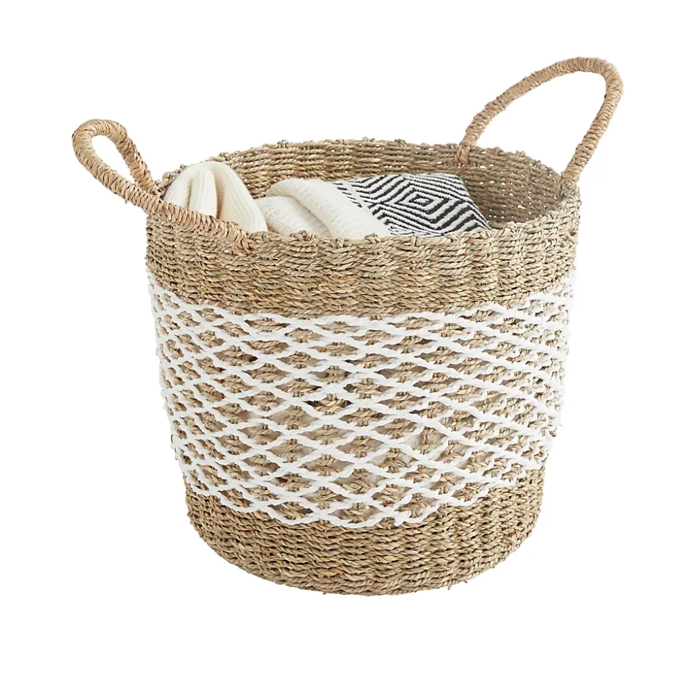 Panier rond en jonc de mer Sierra camel