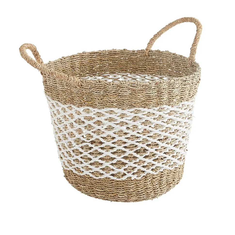 Panier rond en jonc de mer Sierra camel