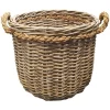 Panier rond en kubu naturel tressé D.46 cm avec anses - SIBU M