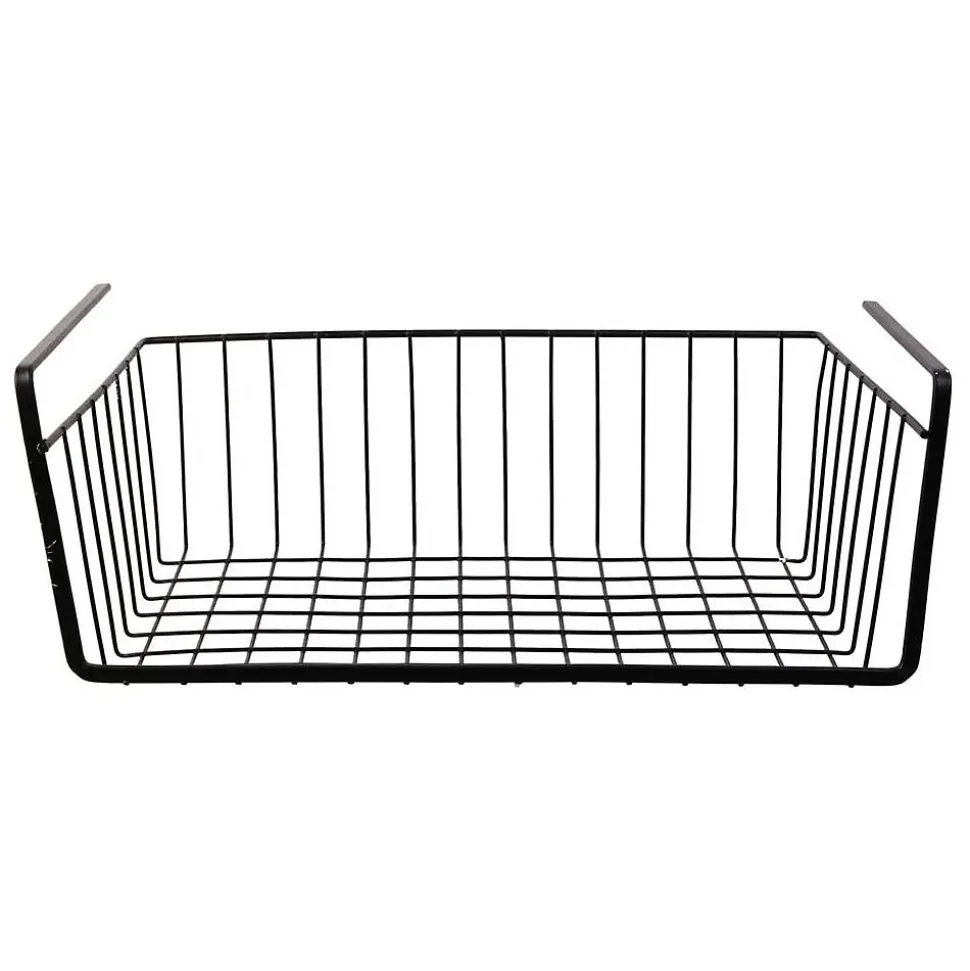 Panier suspendu en métal filaire noir Longueur 40cm