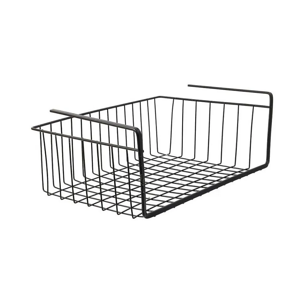 Panier suspendu en métal filaire noir Longueur 40cm