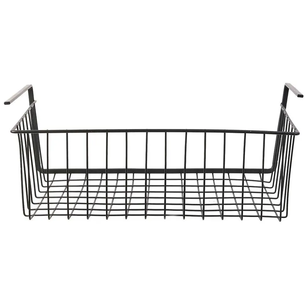 Panier suspendu en métal filaire noir Longueur 40cm