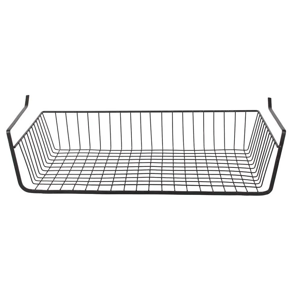 Panier suspendu en métal filaire noir Longueur 56cm