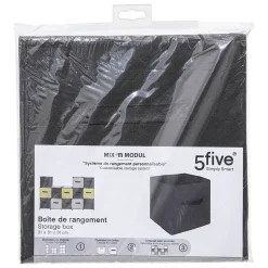 Panier tissu lanière 31x31 cm Noir Mix N' Modul - 5Five
