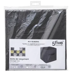 Panier tissu lanière 31x31 cm Noir Mix N' Modul - 5Five