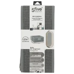 Panier tissu 31x15 cm Gris clair chiné Mix N' Modul - 5Five