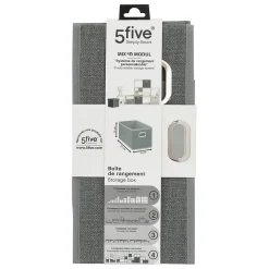Panier tissu 15x31 cm Gris clair chiné Mix N' Modul - 5Five