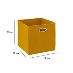 Panier tissu 31x31 cm Jaune moutarde Mix N' Modul - 5Five