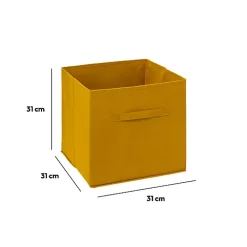 Panier tissu 31x31 cm Jaune moutarde Mix N' Modul - 5Five