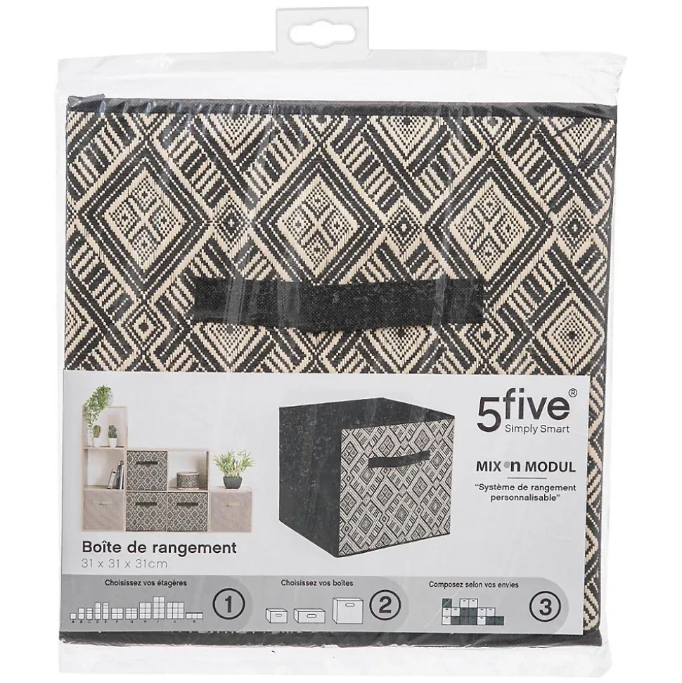 Panier tissu 31x31cm motif noir/blanc Mix N' Modul - 5Five