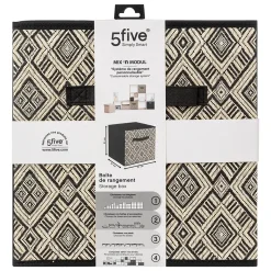 Panier tissu 31x31cm motif noir/blanc Mix N' Modul - 5Five