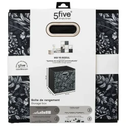 Panier tissu 31x31cm noir avec motifs Mix 'n Modul - 5Five