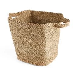 Panier trapèze en fibres naturelles Ornami avec poignées