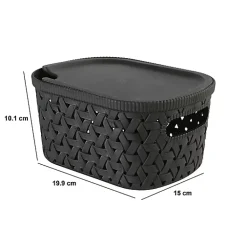Panier Tressy en plastique noir 2,3L - Noir- 5five