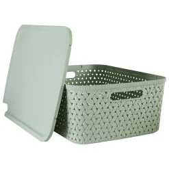 Panier Tressy en plastique sauge 15L - Vert olive- 5five