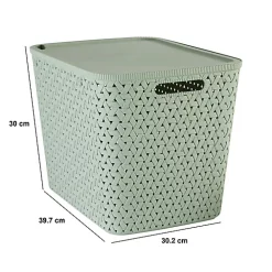 Panier Tressy en plastique sauge 28L - Vert olive- 5five