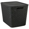 Panier Tressy en plastique noir 28L - Noir- 5five