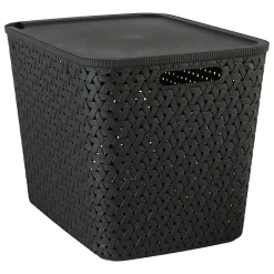 Panier Tressy en plastique noir 28L - Noir- 5five