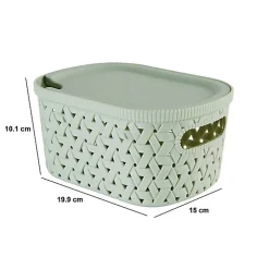 Panier Tressy en plastique sauge 2,3L - Vert olive- 5five