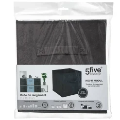 Panier velours 31x31 cm Gris anthracite Mix N' Modul - 5Five