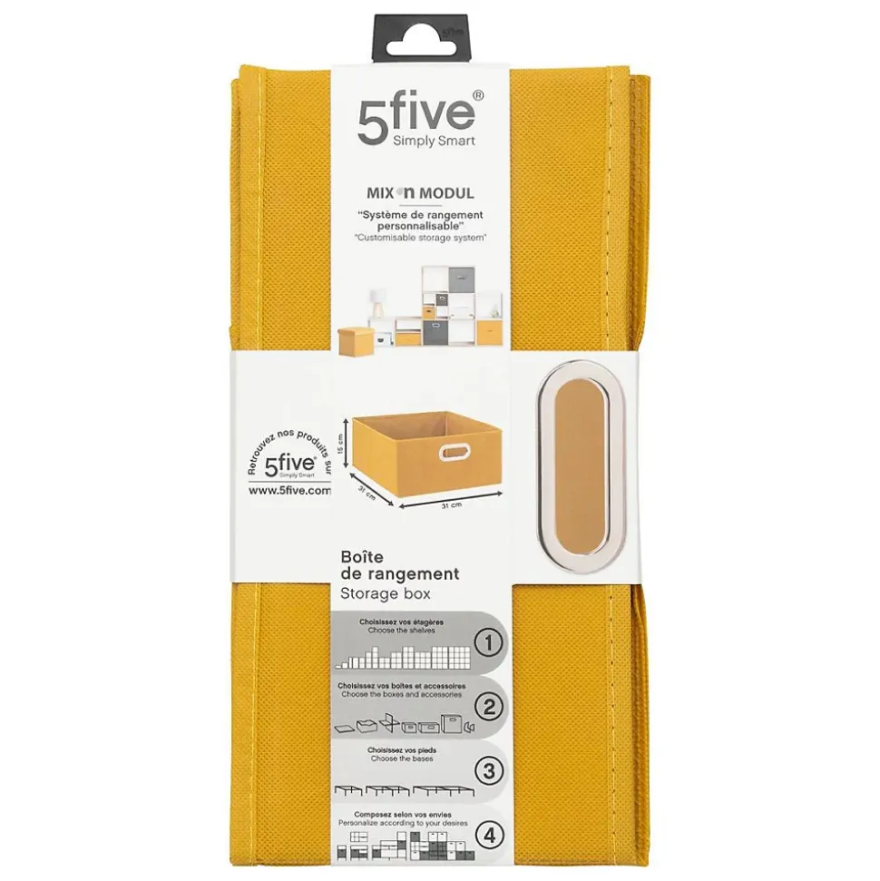Panier velours 31x15 cm Jaune moutarde Mix N' Modul - 5Five