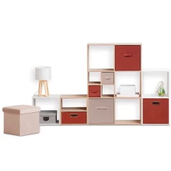 Panier velours 31x31 cm Terre de sienne Mix N' Modul - 5Five