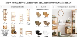 Panier 15x31cm Latte bambou Mix N' Modul - 5Five