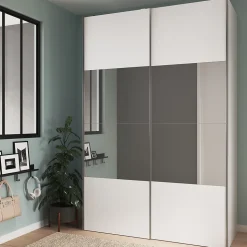 Panneau de portes coulissante blanc GoodHome Atomia H.56 x L.73,7 cm vendu par 3 pièces