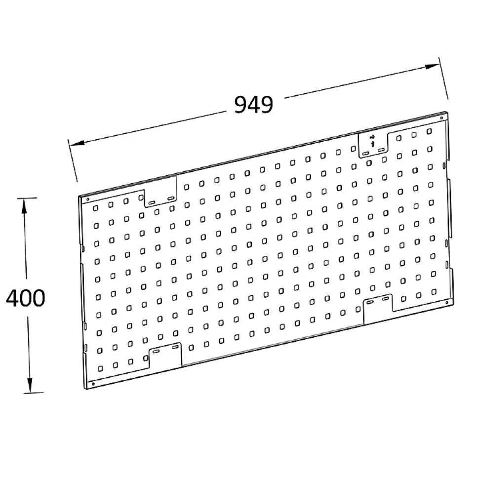 Panneau perforé d’accrochage à visser noir mat GoodHome Rand L. 94 cm