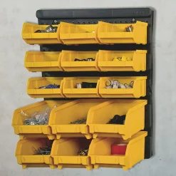 Panneau Porte Outils Mural - 15 Bacs à Becs Amovibles - Rangement et Stockage Outils et Quincaillerie - Art Plast