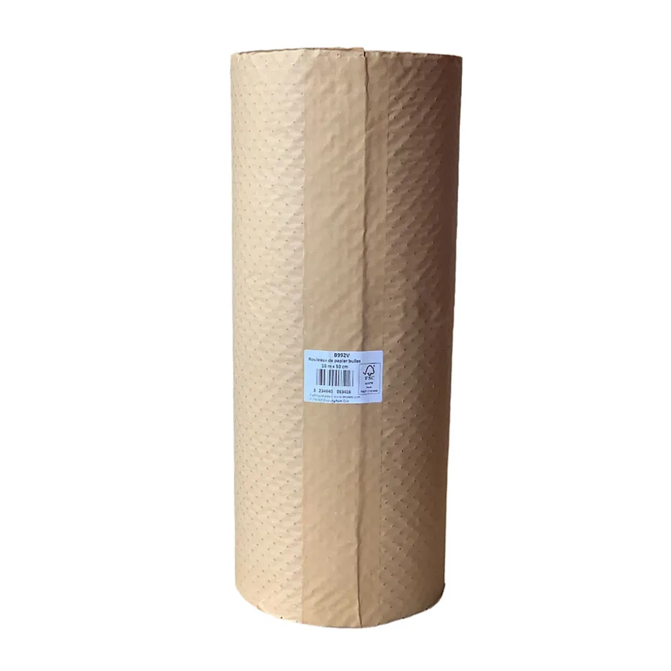 Papier bulle en carton Mottez rouleau L.50 cm x l.10 m