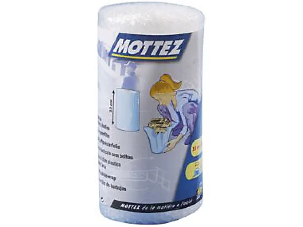 Papier bulle transparent Mottez rouleau L. 10 m x l.33 cm