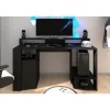 PARISOT Bureau gaming LED - Grande zone de jeu - Noir - L 152 x P 61,5 x H 86,7 cm - GAMER