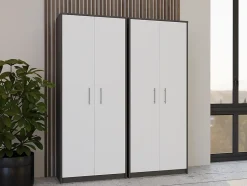 PARLA - Armoire moderne 6 étagères - 180x74x35cm - Meuble de rangement - Armoire bureau