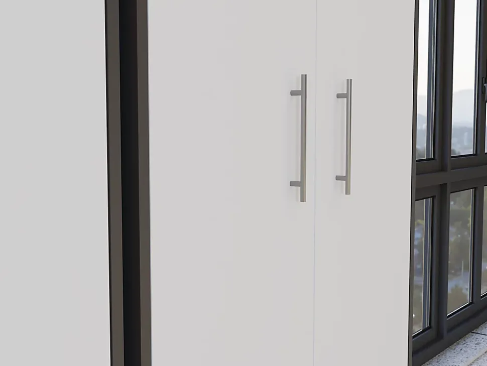 PARLA - Armoire moderne 6 étagères - 180x74x35cm - Meuble de rangement - Armoire bureau