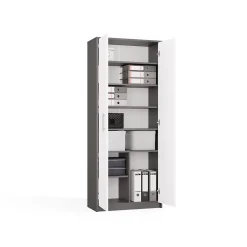 PARLA - Armoire moderne 6 étagères - 180x74x35cm - Meuble de rangement - Armoire bureau