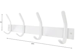 Patère en acier blanc à fixer 4 têtes