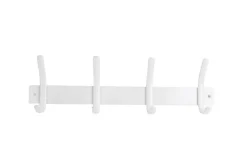 Patère en acier blanc à fixer 4 têtes