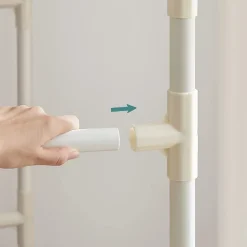 Penderie à Vêtement avec 2 Tringles et 2 Étagères Blanche