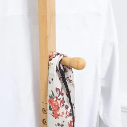 Penderie porte-manteaux - 3 barres de penderie, 2 patères - dim. 36L x 24l x 168H cm - bois bambou