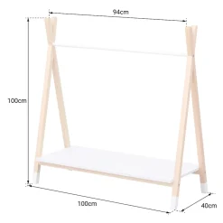 Penderie pour enfant bois et blanche LOU - HAPPY GARDEN