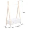 Penderie pour enfant bois et blanche avec tiroir LOU - HAPPY GARDEN