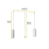 Penderie rabattable blanche pour armoire Sling Largeur télescopique réglable de 45 à 60 cm