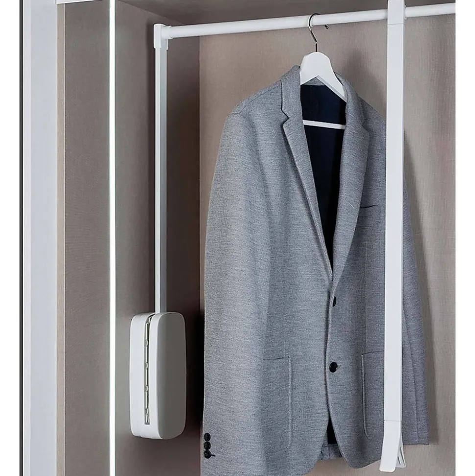 Penderie rabattable blanche pour armoire Sling Largeur télescopique réglable de 45 à 60 cm