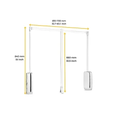 Penderie rabattable blanche pour armoire Sling Largeur télescopique réglable de 83 à 115 cm
