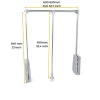 Penderie rabattable chromée pour armoire Hang Largeur réglable de 60 à 83 cm